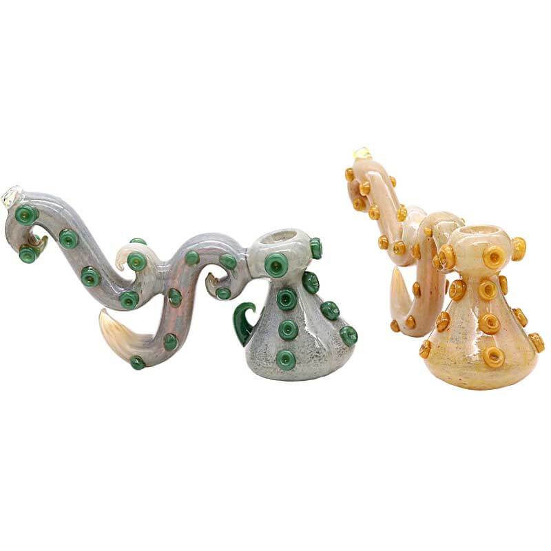 Tentacles Horns Marble Color Bubbler Handpipe (GD-176) | 8 inch | Assorted Colors product image